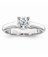 Sterling Silver .07 Carat Round Diamond Solitaire Ring - £35.15 GBP