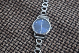 Vintage RADO manual winding watch silver lepor ladies blue dial A5107310 Rare - £74.94 GBP
