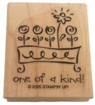 Stampin Up Rubber Stamp One of a Kind Flower Box Friendship Card making Words  - £3.18 GBP