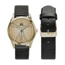 Vitruvian Man Leonardo da Vinci Unisex Round Metal Watch - £15.97 GBP