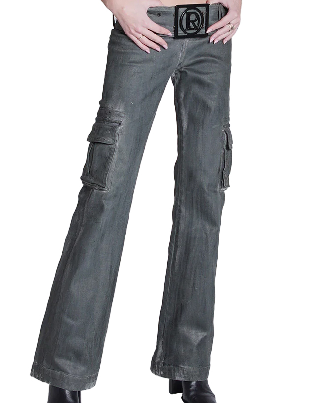 Primary image for Revice Denim Women's Cassie Cargo Black Carbon Treated Low Rise Pants - 28