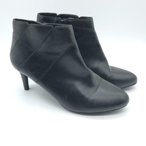 Kelly &amp; Katie Womens Adeelah Ankle Booties Heel Faux Leather Zipper Black Size 9 - £11.56 GBP