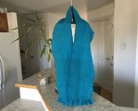 Turquoise womens fluffy winter scarf 62 x 8  1  thumb155 crop