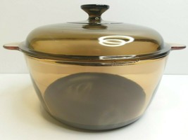 Visions 4.5L Dutch Oven Amber Pyrex Lidded Glass Nonstick Roaster Stock Soup Pot - £51.93 GBP