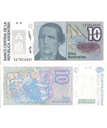 Argentina P325b, 10 Australs, Liberty/ Santiago Derqui 1986 UNC See UV i... - $0.99