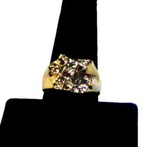 Antique BRASS, Yellow Gold Nugget Style,  Ring Sz. 10 - £9.75 GBP