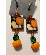 Spooky Halloween earrings. Pumpkin,  ghost and witch. - $11.88