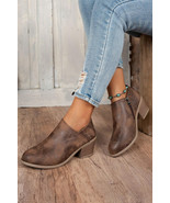 Coffee Suede Casual Ankle Boots - $677.29 MXN