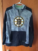 NHL Boston Bruins Center Ice Collection Play Dry Men’s Full Zip Hoodie M Reebok - £35.38 GBP