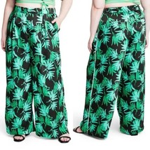 Fe Noel x Target Women&#39;s Feathered Palm Print Cover Up Pants Black/Green Size 1X - $29.69