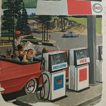Vintage Enco Oklahoma Kansas GW Walker Gas Station Paris Texas Travel Ro... - $11.67