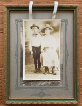 Vintage Postcard and Framed Photo Same People Keith with Mother Atlantic Iowa - $4.00