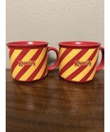 Kahlua Red Yellow Striped Coffee Mugs Set of 2 Promo Cups 16 Oz. 2024 - $9.99