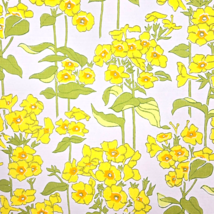 Vintage Wallpaper Sample Sheet 70s Retro Yellow Floral Flowers Crafts Do... - £7.81 GBP