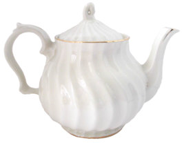 Vintage Regal Manor White Teapot Gold Trim Robinson Design Group 1989 Japan - £23.10 GBP