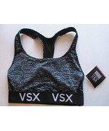 Victoria&#39;s Secret VSX women-XS sport bra top black gray body-wick-dry ra... - $24.67 CAD