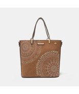 Nicole Lee USA Metallic Stitching Embroidery Inlaid Rhinestone Tote Bag - $87.17 CAD