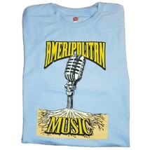 Ameripolitan Music Blue T-Shirt Size Large Hanes Tagless 100% Cotton Shirt - £15.17 GBP