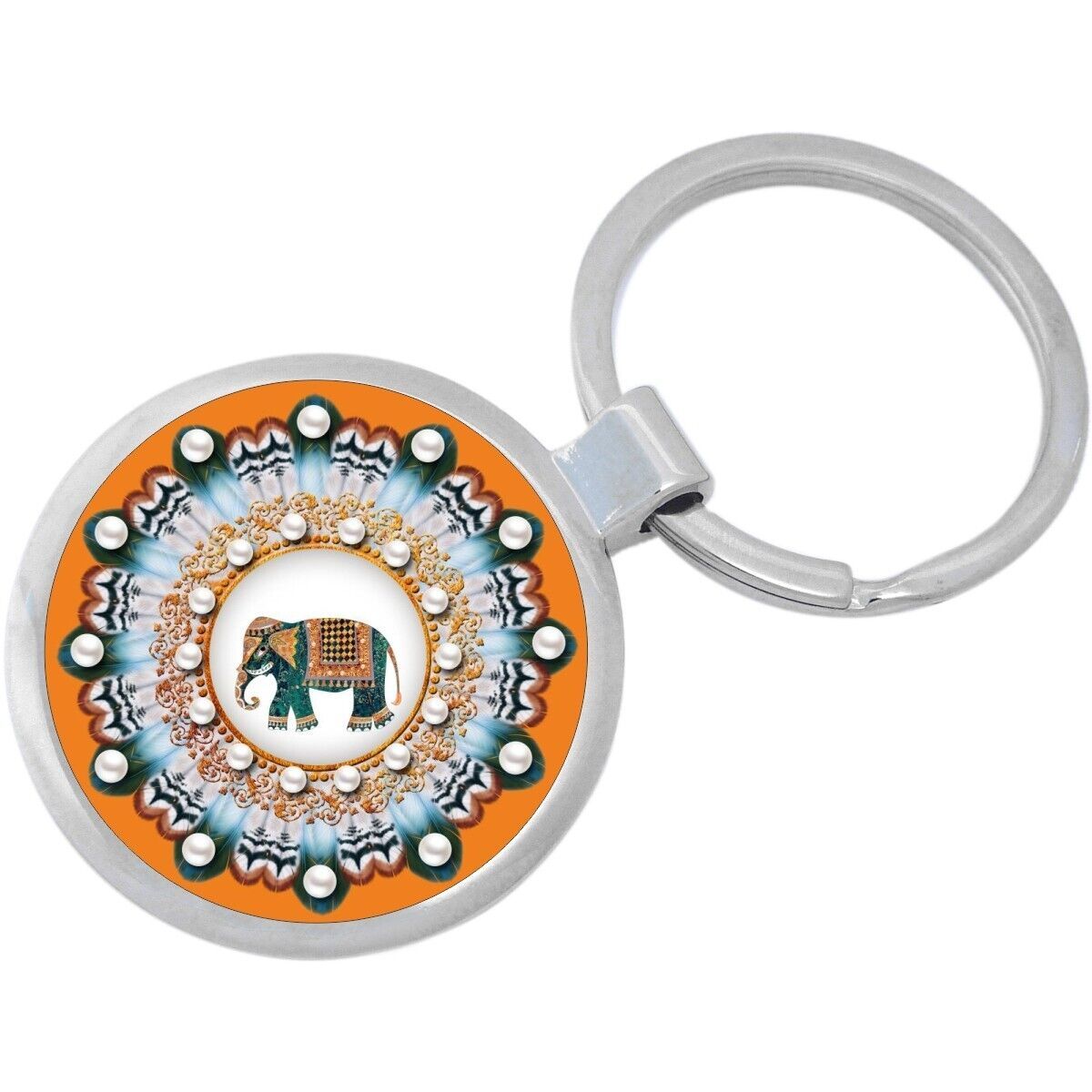 Elephant Art Keychain - Includes 1.25 Inch Loop for Keys or Backpack - $10.77