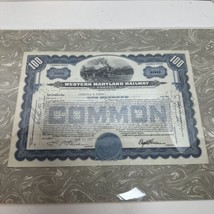Vintage Western Maryland Railroad Stock Certificate Franklin Mint - £12.01 GBP