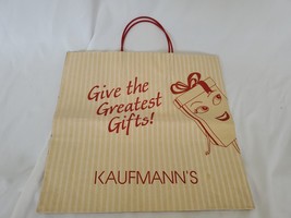 VINTAGE Kaufmann&#39;s Department Store Greatest Gifts Paper Shopping Bag - £15.47 GBP