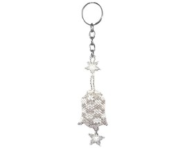 Mia Jewel Shop Star Bell Czech Glass Seed Bead 3D Figurine Keychain Metal Ring - - $15.83