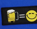 Beer = Happiness Iron On Sew On Embroidered Patch 3 1/2&quot; x 1 1/2&quot; - £3.88 GBP