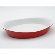 Cerutil Stoneware Portugal Oval Casserole / Baking Dish Red White 11.5&quot; ... - $32.67