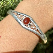 925 Sterling Silver Plated Natural CARNELIAN Cuff Bangle, Bracelet Jewelry 2 - £15.00 GBP