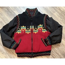 Vtg Aztec Bomber Coat 80&#39;s Andy Johns Reversible Transitional Vest Size Medium - £34.77 GBP