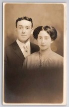 RPPC Handsome Man And Woman Edwardian Portrait Real Photo Postcard G34 - $8.95