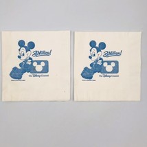 Vintage Two (2) Disney Channel Napkins - 3 Million - £7.45 GBP