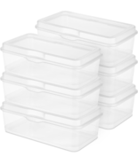 6-Pack Rectangular Large Fliptop, Clear Plastic Storage Box with Hinged ... - $623.46 MXN