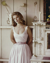 Lee Remick plaid cotton dress pink belt by shelf unit 16x20 Canvas - £55.81 GBP