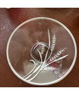 Vintage Clear Glass Dish Bowl Silverplate Overlay Wheat Design 7.5" - $16.00