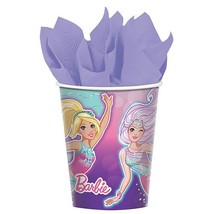 Barbie Dreamtopia Mermaid Paper Cups Birthday Party Supplies 8 Count 9 oz New - £5.47 GBP