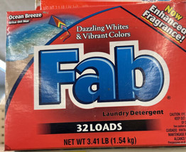 Fab Ocean Breeze Dazzling Whites Powder Laundry Detergent, 52oz, 32 Loads - $23.33