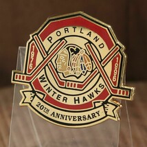 Portland Winter Hawks Hockey VTG Lapel Pin 1976 - 1996 20th Anniversary Oregon - $23.19