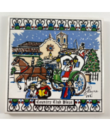 Artisan Tile Carolyn Payne Ceramic Hang Trivet Country Club Plaza 6x6 Si... - $40.93 CAD