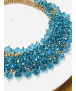 Necklace  Statement Blue Crystals Charms Gold Tone - $413.24 MXN