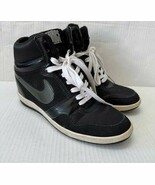 Nike Force Dunk Sky Hi Hidden Wedge Heel Black White High 629746-001 Wom... - $745.99 MXN