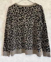 Liz Claiborne Long-Sleeve Crewneck Pull Over Sweater Womens Large Leopard Print - £17.81 GBP