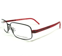 Porsche Design Eyeglasses Frames P8125 D Grey Red Rectangular Wire Rim 57-16-145 - £84.39 GBP