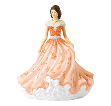 Royal Doulton Emily Brunette Peach Gown Figurine 2019 Pretty Ladies HN5927 NEW - £184.00 GBP