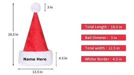 Personalized classic plush Santa hat with custom embroidered name - £18.21 GBP