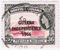 Stamps Guyana Independence 1966 Overprint On 36 Cents Value British Guiana Used - $0.67