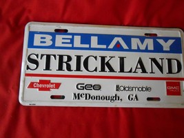 Collectible License Plate Tag..BELLAMY /  STRICKLAND Motors-McDonough,Ge... - £9.69 GBP