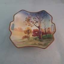 Hand Painted Nippon Japan Two Handle Bowl Landscape Scene - $47.36