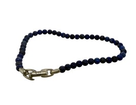 David Yurman .925 Sterling Silver Lapis Beads Ball Men&#39;s Bracelet 4mm - $9,235.92 MXN