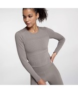 CALIA Women&#39;s Pointelle Seamless Long Sleeve T-Shirt Dark Grey Size L/XL... - $481.11 MXN